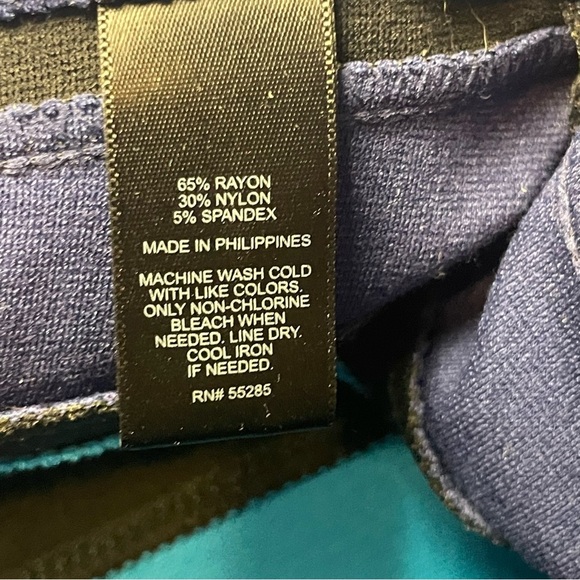 Express Colorblock Blue Black Stripes Mini Skirt Size 0 Office Conference - Picture 4 of 6